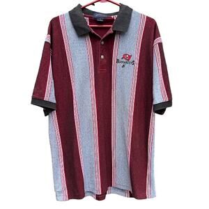 Tampa Bay Buccaneers NFL Vintage 90s striped Antigua Polo Shirt Size XL